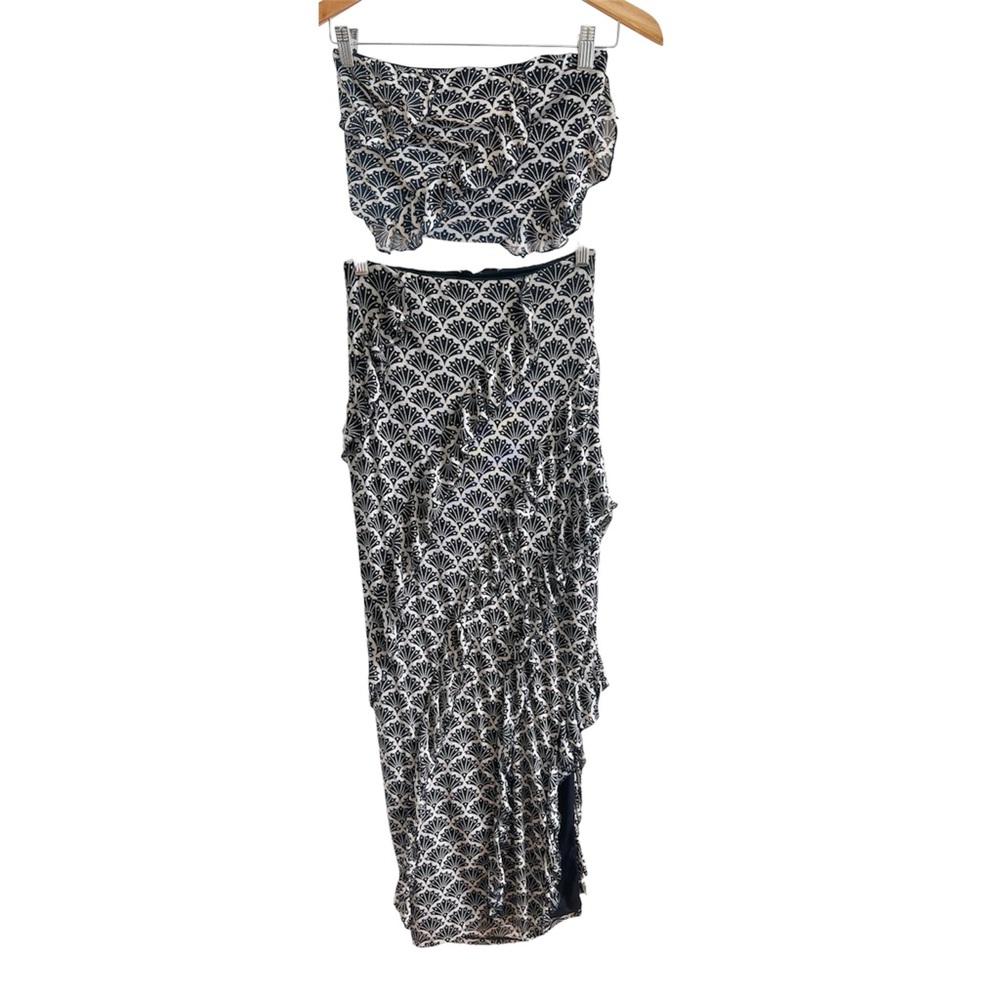Elegant Black and White Patterned Two-Piece Set